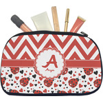 Ladybugs & Chevron Makeup / Cosmetic Bag - Medium (Personalized)