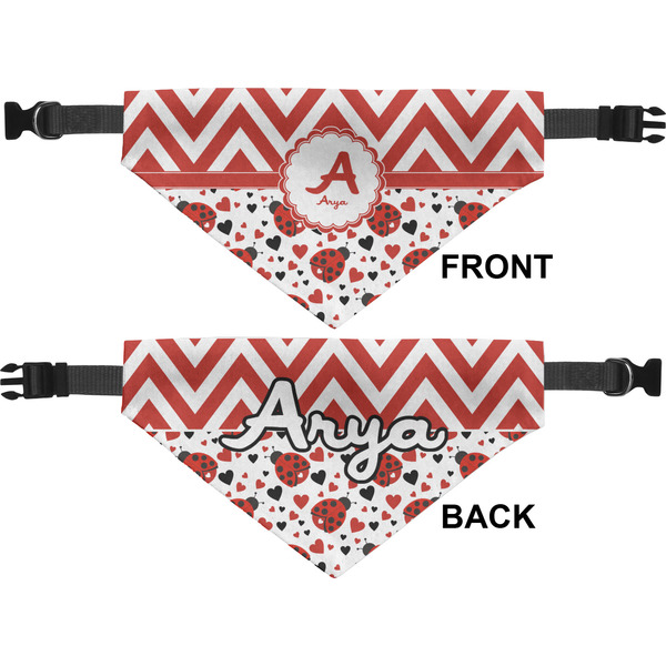Ladybugs & Chevron Medium Dog Bandana Approval