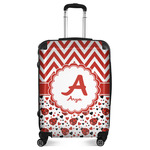 Ladybugs & Chevron Suitcase - 24" Medium - Checked (Personalized)