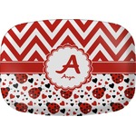 Ladybugs & Chevron Melamine Platter (Personalized)