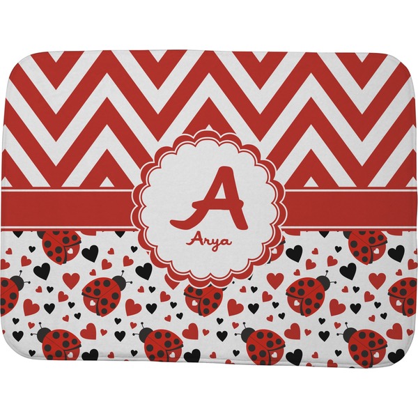 Ladybugs & Chevron Memory Foam Bath Mat 48 X 36