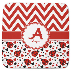 Ladybugs & Chevron Memory Foam Bath Mat - 48"x48" (Personalized)