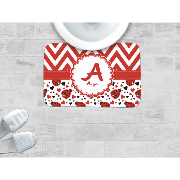 Ladybugs & Chevron Memory Foam Bath Mat - LIFESTYLE