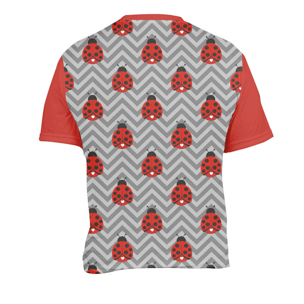 Ladybugs & Chevron Men's Crew Neck T Shirt Medium - Back