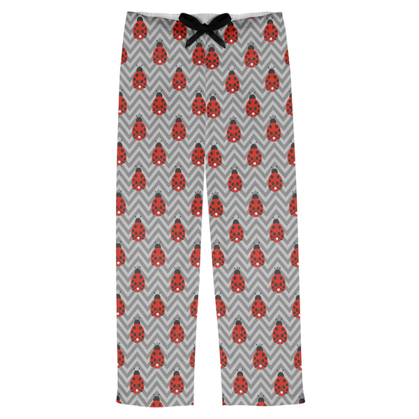 Custom Ladybugs & Chevron Mens Pajama Pants - S