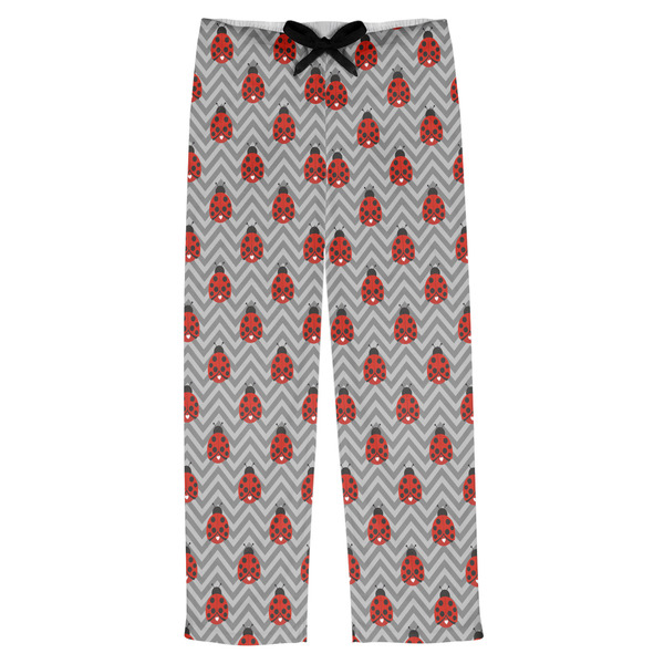 Custom Ladybugs & Chevron Mens Pajama Pants - XS