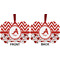 Ladybugs & Chevron Metal Benilux Ornament - Front and Back (APPROVAL)
