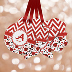 Ladybugs & Chevron Metal Ornaments - Double Sided w/ Name and Initial