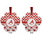 Ladybugs & Chevron Metal Paw Ornament - Front and Back