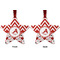 Ladybugs & Chevron Metal Star Ornament - Front and Back
