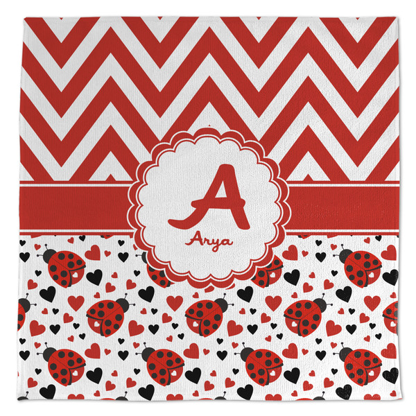 Custom Ladybugs & Chevron Microfiber Dish Towel (Personalized)
