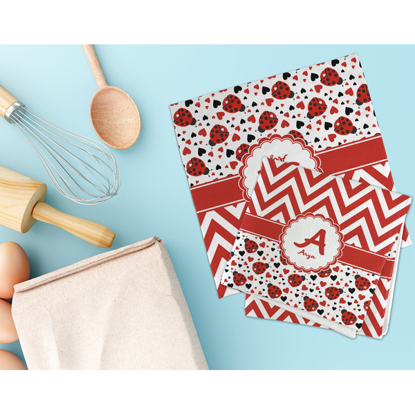 Ladybugs & Chevron Microfiber Dish Rag - LIFESTYLE