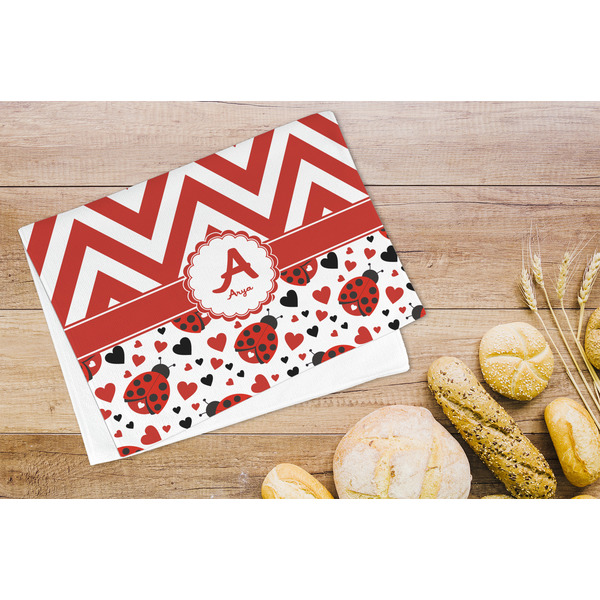 Ladybugs & Chevron Microfiber Kitchen Towel - LIFESTYLE