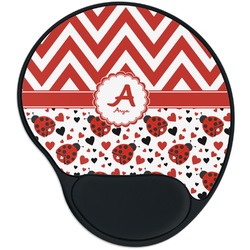 Ladybugs & Chevron Mouse Pad with Wrist Support