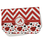 Ladybugs & Chevron Burp Cloth - Fleece w/ Name and Initial