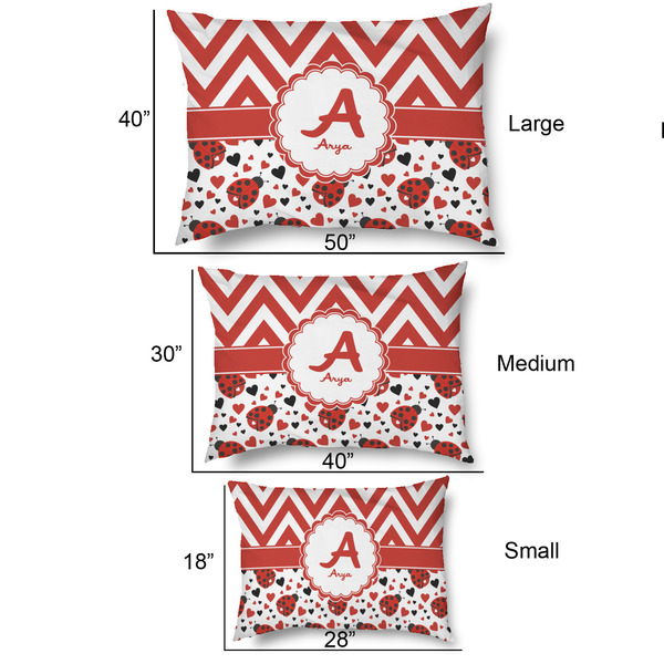 Ladybugs & Chevron Outdoor Dog Beds - SIZE CHART