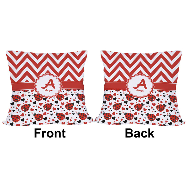 Ladybugs & Chevron Outdoor Pillow - 16x16