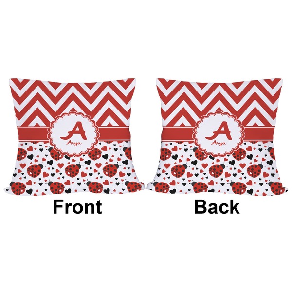 Ladybugs & Chevron Outdoor Pillow - 20x20