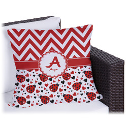 Ladybugs & Chevron Outdoor Pillow (Personalized)