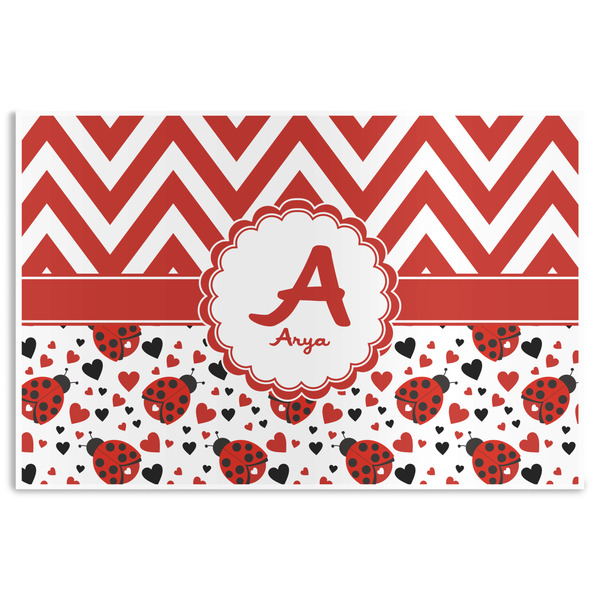 Custom Ladybugs & Chevron Disposable Paper Placemats (Personalized)