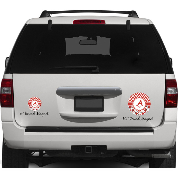 Ladybugs & Chevron Personalized Car Magnets on Ford Explorer