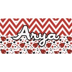 Ladybugs & Chevron Front License Plate (Personalized)