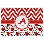 Ladybugs & Chevron Laminated Placemat w/ Name and Initial