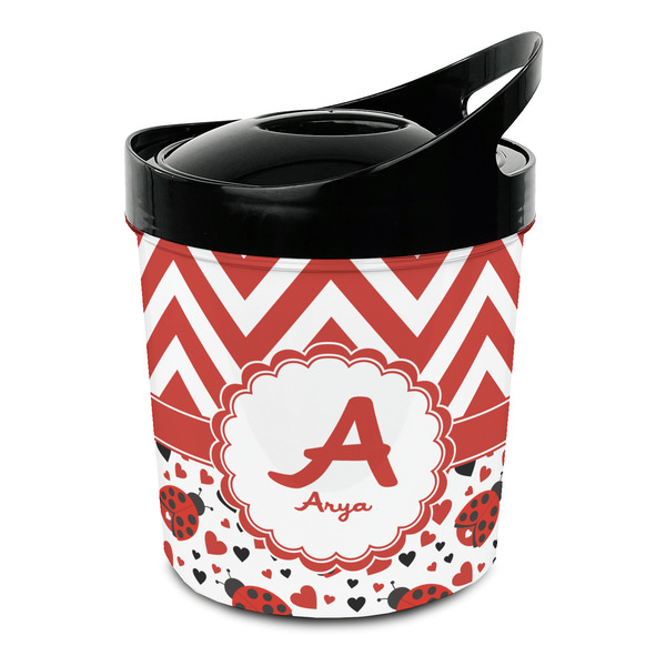 Custom Ladybugs & Chevron Plastic Ice Bucket (Personalized)