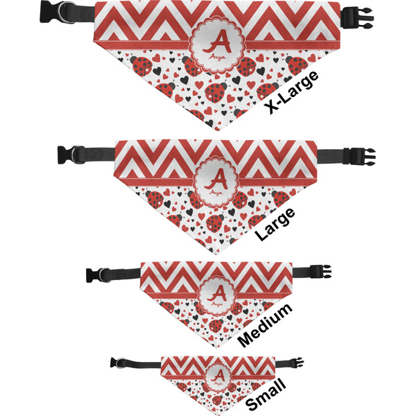 Ladybugs & Chevron Pet Bandana Sizes