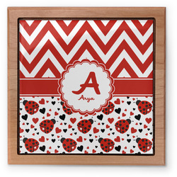 Ladybugs & Chevron Pet Urn w/ Name and Initial