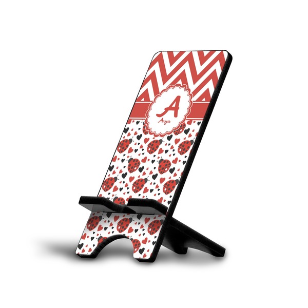 Custom Ladybugs & Chevron Cell Phone Stand (Large) (Personalized)