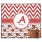Ladybugs & Chevron Picnic Blanket - Flat - With Basket