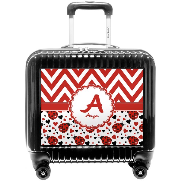 Custom Ladybugs & Chevron Pilot / Flight Suitcase (Personalized)
