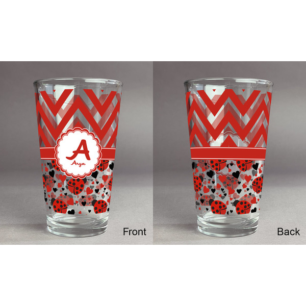 Ladybugs & Chevron Pint Glass - Full Fill w Transparency - Approval