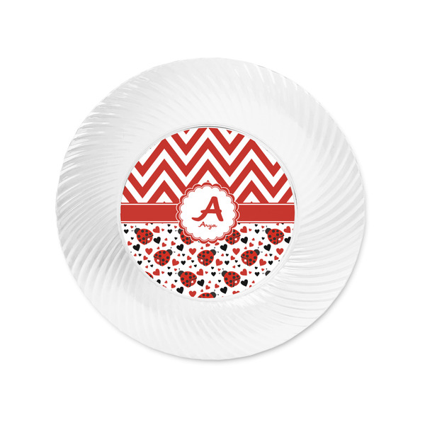 Ladybugs & Chevron Plastic Party Appetizer & Dessert Plates - Approval