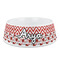 Ladybugs & Chevron Plastic Dog Bowl - Medium (Personalized)