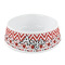 Ladybugs & Chevron Plastic Dog Bowl - Small (Personalized)