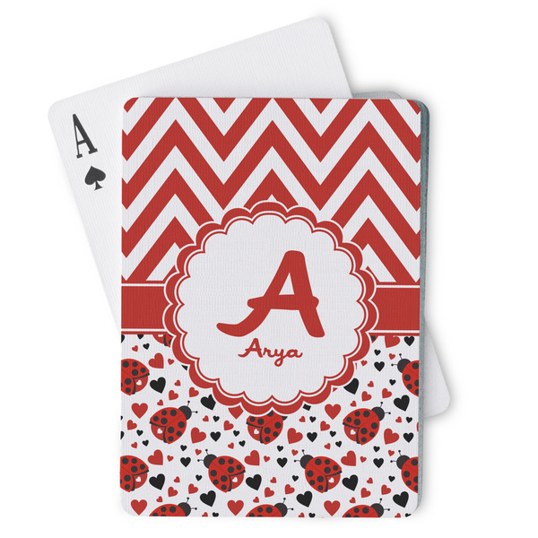 Custom Ladybugs & Chevron Playing Cards (Personalized)