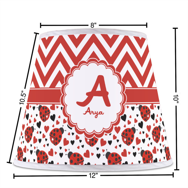 Ladybugs & Chevron Poly Film Empire Lampshade - Dimensions