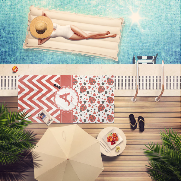 Ladybugs & Chevron Pool Towel Lifestyle