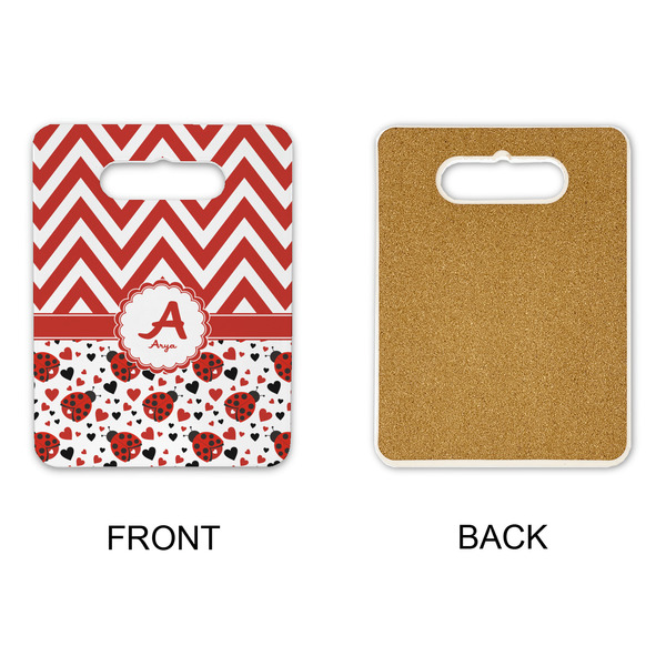 Ladybugs & Chevron Rectangle Trivet with Handle - APPROVAL