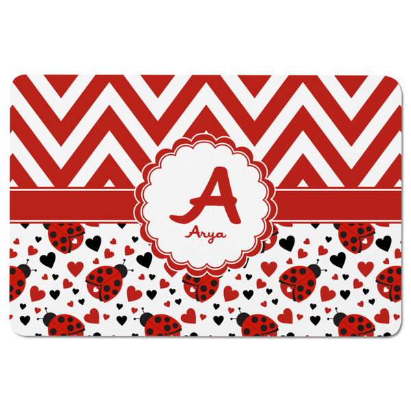 Ladybugs & Chevron Rectangular Fridge Magnet - FRONT