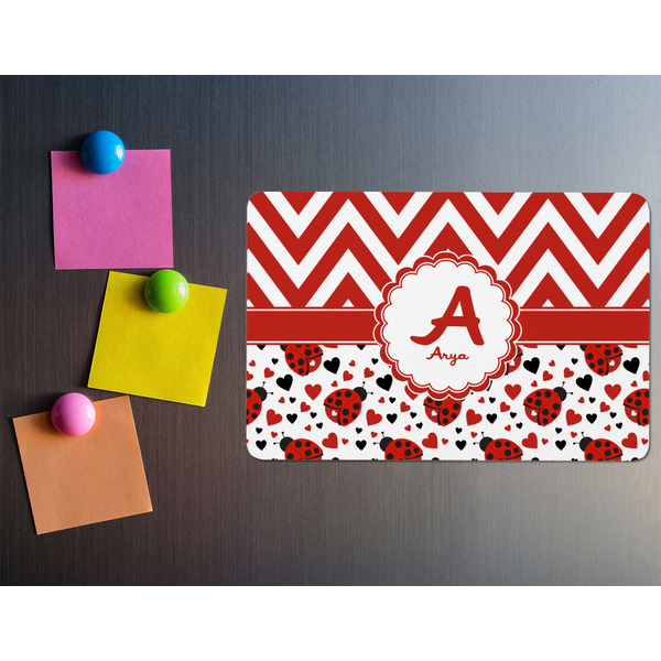 Ladybugs & Chevron Rectangular Fridge Magnet - LIFESTYLE