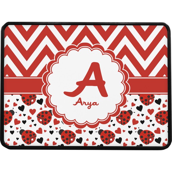 Ladybugs & Chevron Rectangular Trailer Hitch Cover (Personalized)