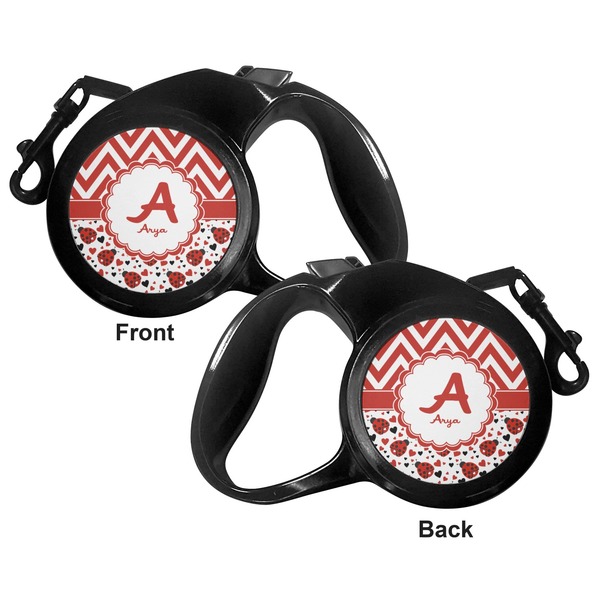Ladybugs & Chevron Retractable Dog Leash - Medium Large - Apvl