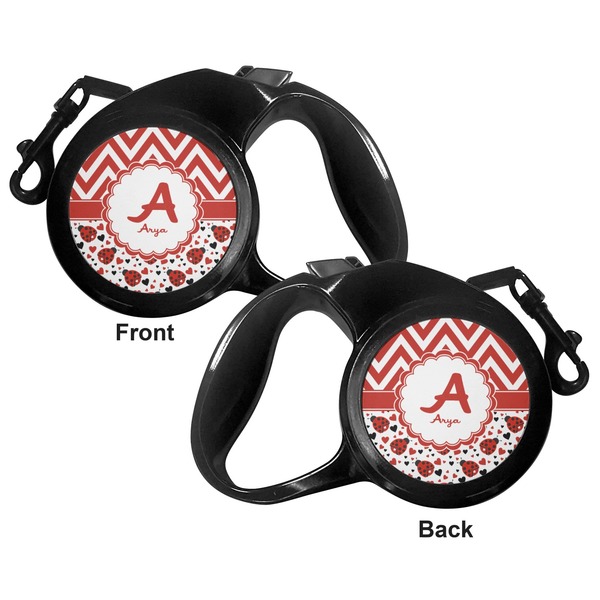 Ladybugs & Chevron Retractable Dog Leash - Small - Apvl