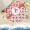 Ladybugs & Chevron Round Beach Towel Lifestyle