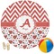 Ladybugs & Chevron Round Beach Towel (Personalized)