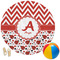 Ladybugs & Chevron Round Beach Towel (Personalized)