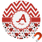 Ladybugs & Chevron Car Magnet (Personalized)